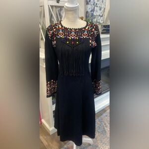 Vintage Embroidered Long Sleeve Dress